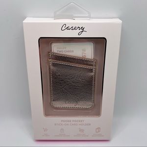 *Final Sale* Casery Rose Gold Stick On Card Case For Back Of Smart Phone